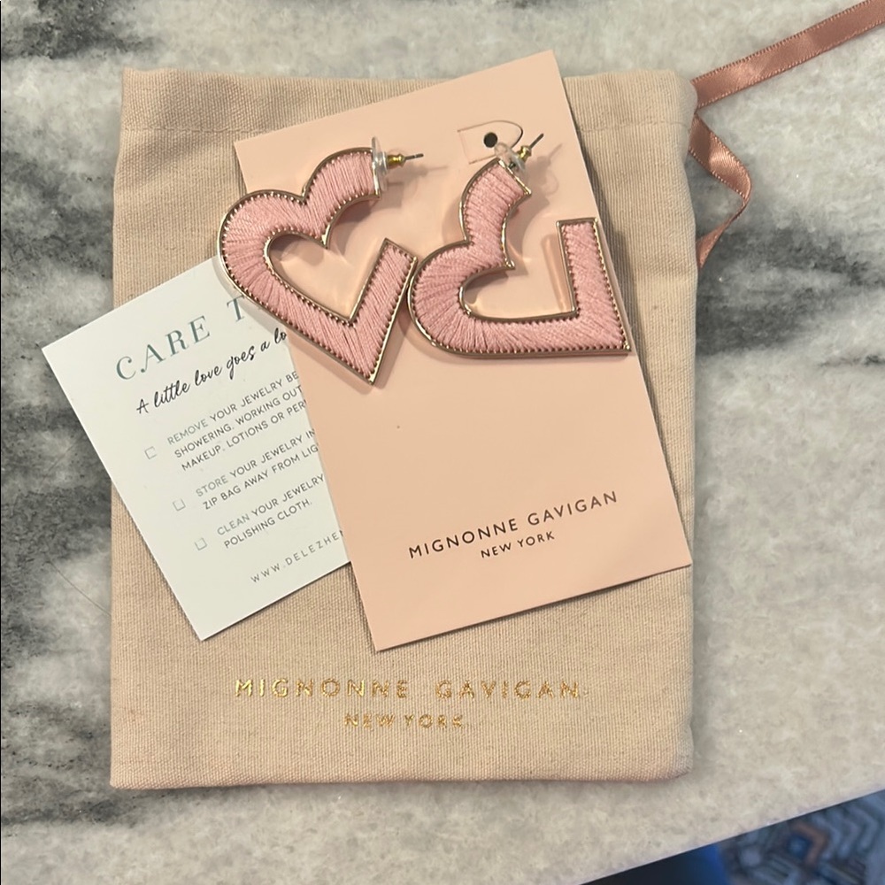 Mignonne Gavigan Pink Heart Earrings